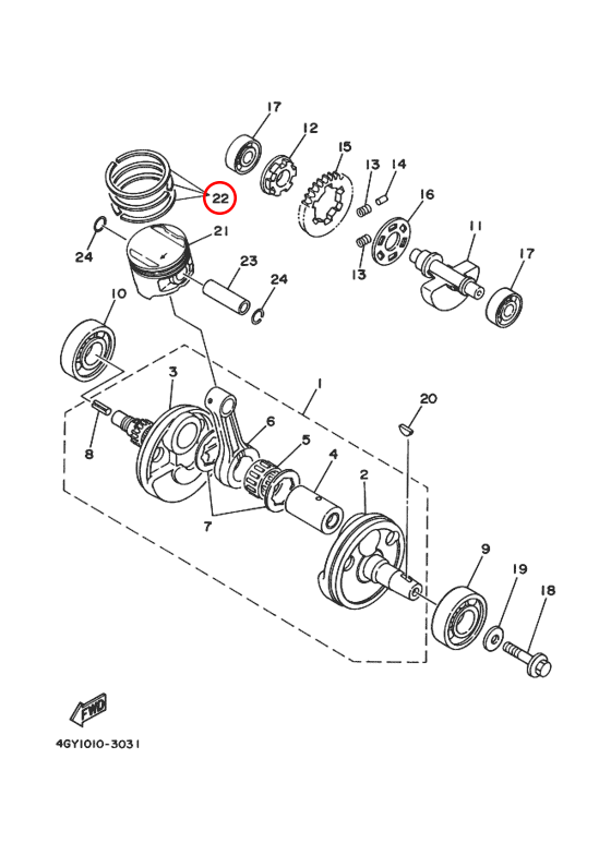 Кольца STD Yamaha TTR 250 4GY1160300