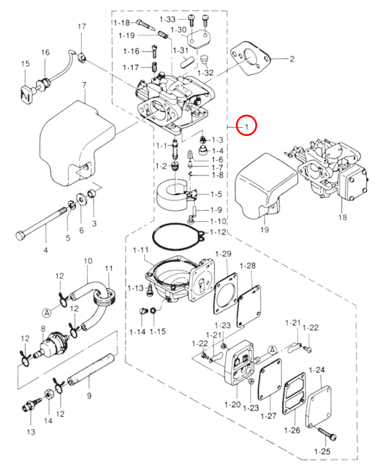 Карбюратор в сборе Yamaha OMAX T6-9,8 3B2-03200-0