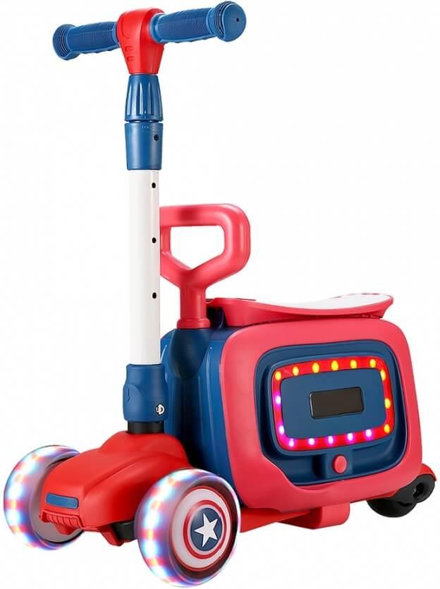 PITUSO Самокат трехколесный HD-8814B, 3в1 Red/Красный (2 места)
