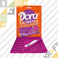 Салфетка из микрофибры Dora "От стойких загрязнений", 30*30см 1шт/120 шт кор