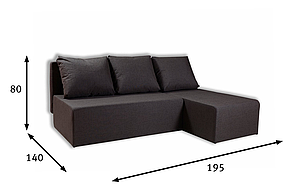 Угловой диван-кровать  Крит,  тёмно-коричневый, фото 3