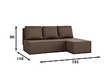 Угловой диван-кровать  Крит, кофейный, фото 3