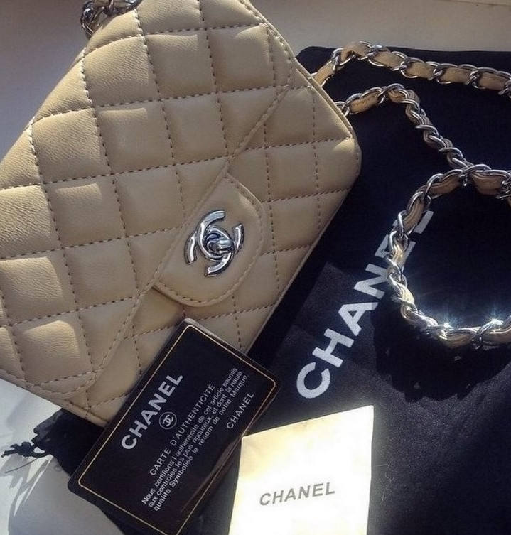 Сумка Chanel Flap 2.55 Мини бежевая - фото 9 - id-p99194797