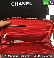 Кошелек Шанель Chanel Boy Черный Красный Кожа Шанель Портмоне