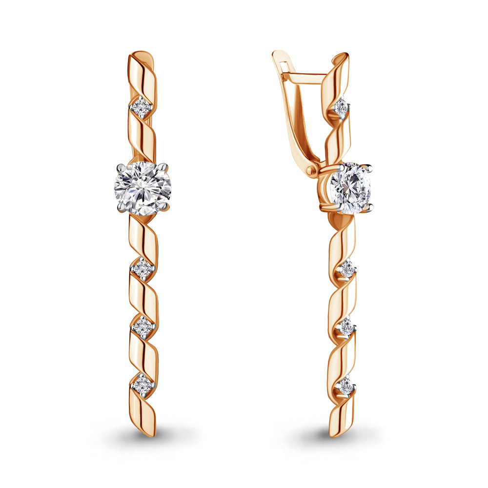 Серьги Aquamarine 48667А.6 серебро с позолотой