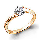 Серебряное помолвочное кольцо Aquamarine 66106.6 позолота, фото 4