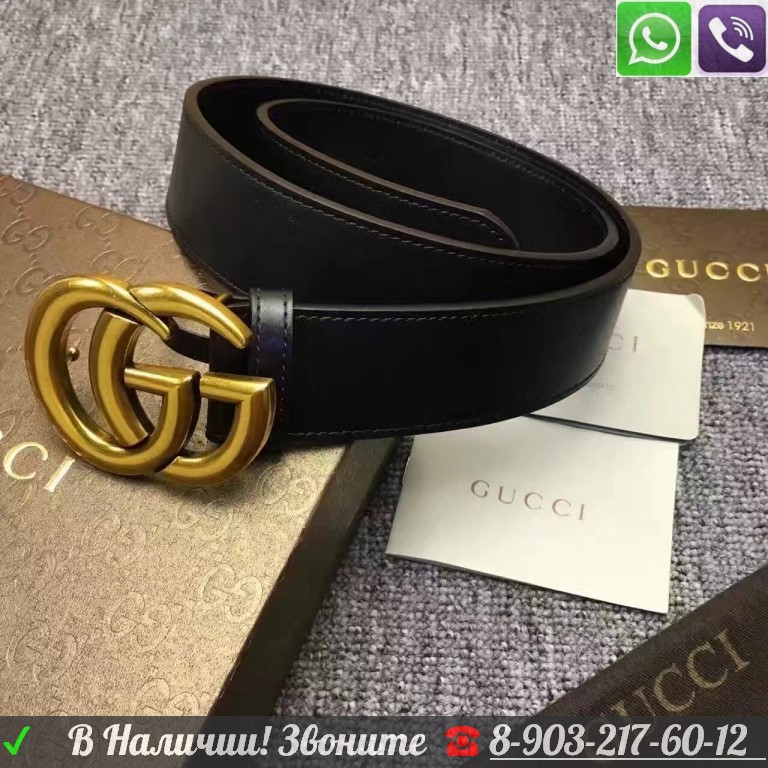 Ремень Gucci Гучи Черный Ремень Натуральная кожа - фото 2 - id-p99195324