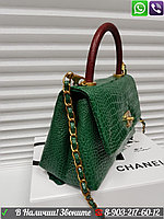 Зеленая Сумка Chanel Coco Flap Top Handle с ручкой
