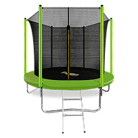 Батут Arland 8FT с внутренней сеткой и лестницей (Светло-зелёный)