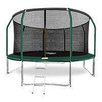 Батут Arland премиум 14FT с внутренней сеткой и лестницей (Dark Green)