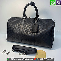 Черная Сумка Louis Vuitton Keepall Damier Infini Дорожная