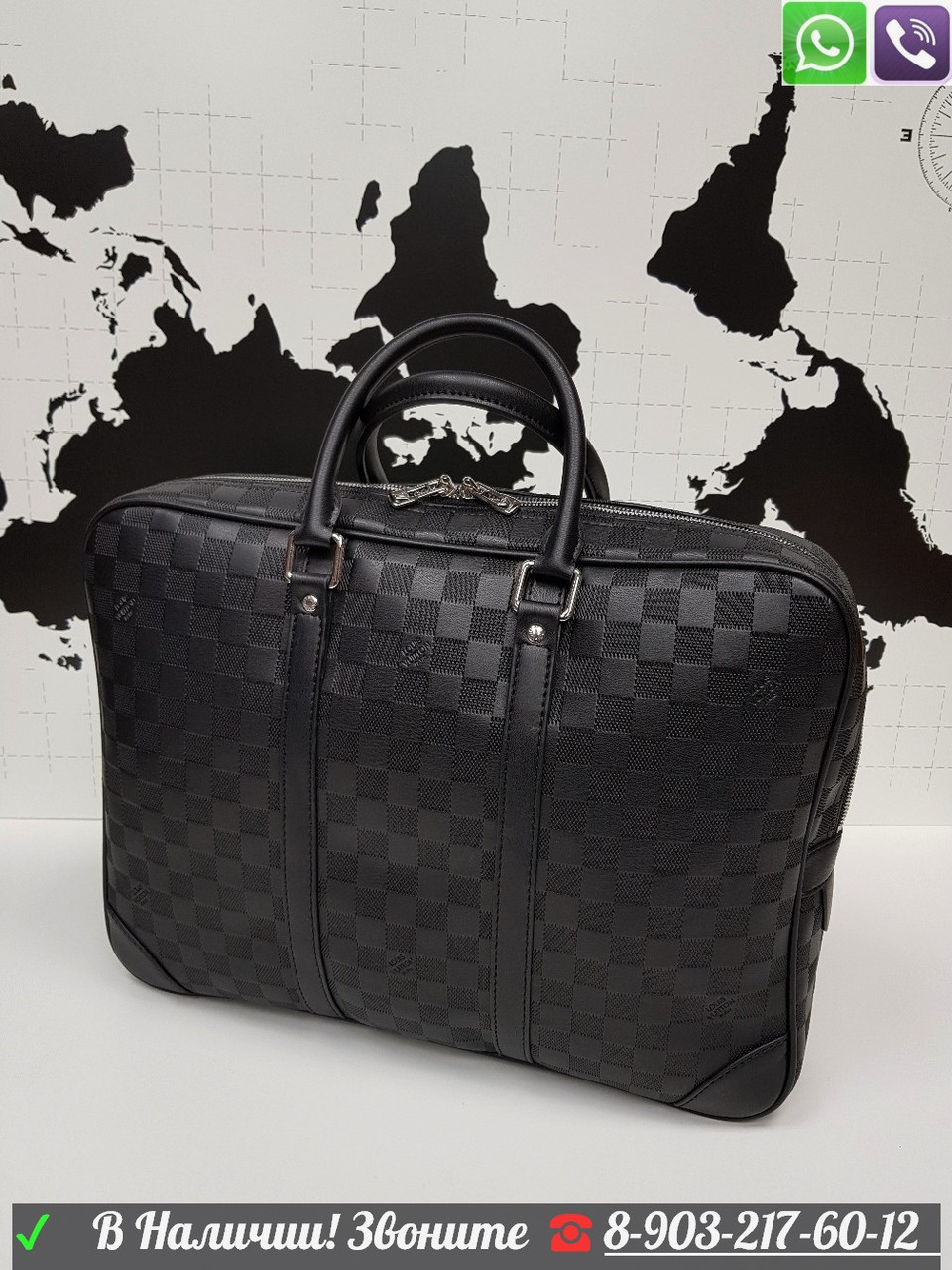 Louis vuitton Porte Documents Jour портфель на ремне Луи Виттон Черный - фото 1 - id-p99197687