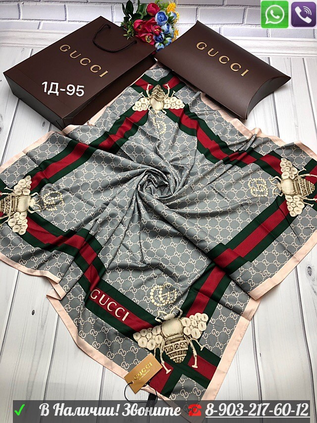 Gucci шелковый шарф с стрекозой - фото 2 - id-p99197725