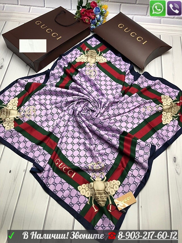 Gucci шелковый шарф с стрекозой - фото 3 - id-p99197725