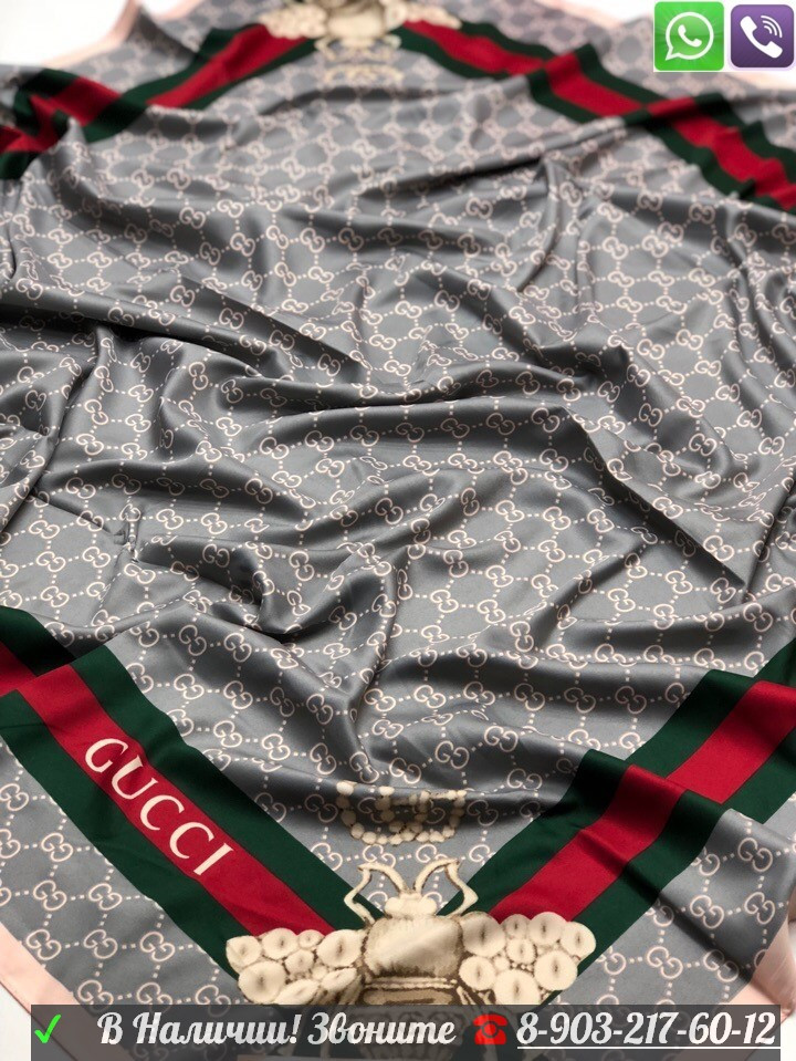 Gucci шелковый шарф с стрекозой - фото 6 - id-p99197725