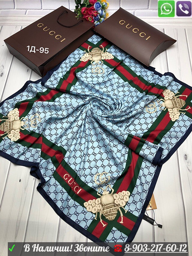 Gucci шелковый шарф с стрекозой - фото 9 - id-p99197725