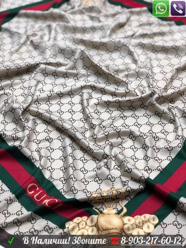 Gucci шелковый шарф с стрекозой Gucci платок - фото 7 - id-p99197729