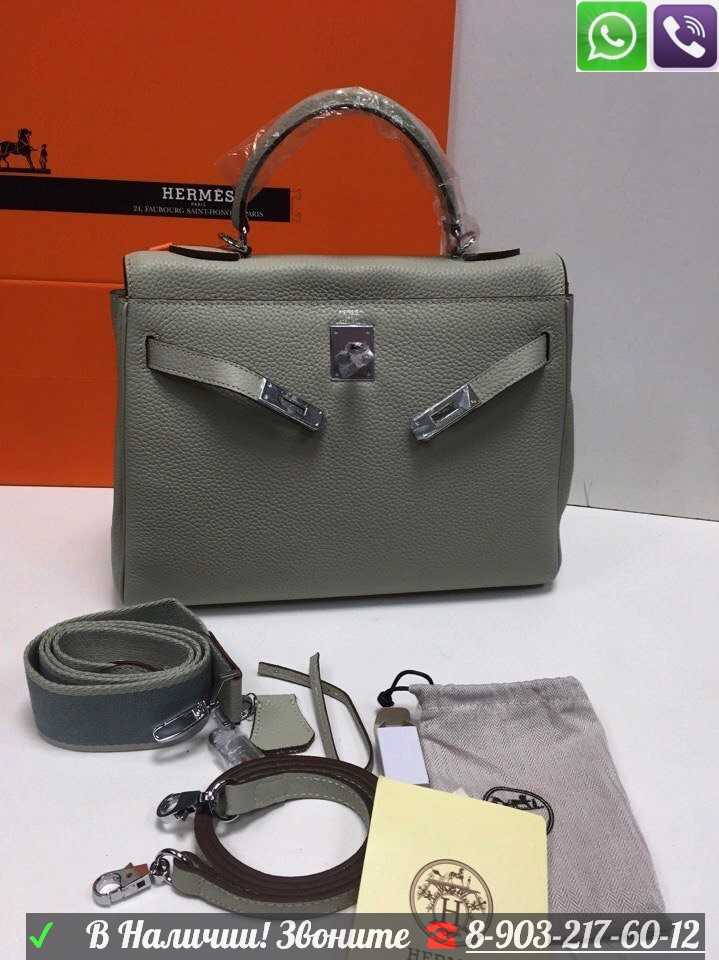 Серая Hermes Kelly Сумка - фото 2 - id-p99195511