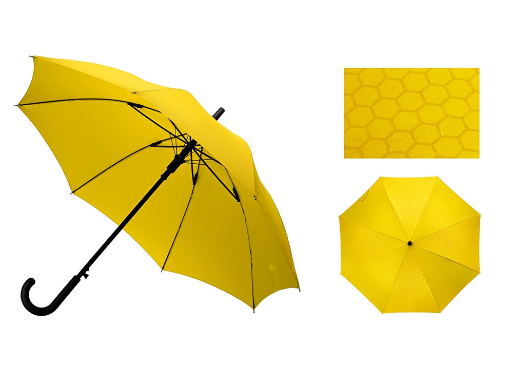 Зонт-трость полуавтомат Wetty с проявляющимся рисунком, желтый - фото 1 - id-p99321452