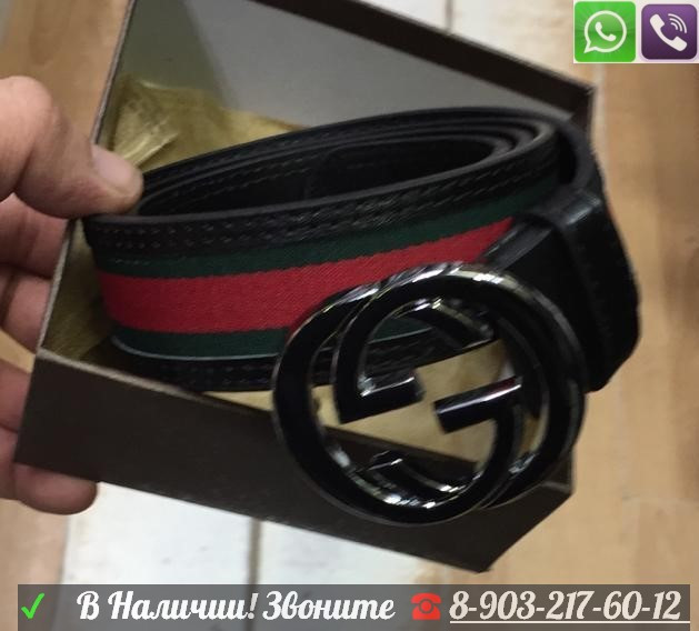 Ремень Gucci на красном зеленом ремне - фото 3 - id-p99197835