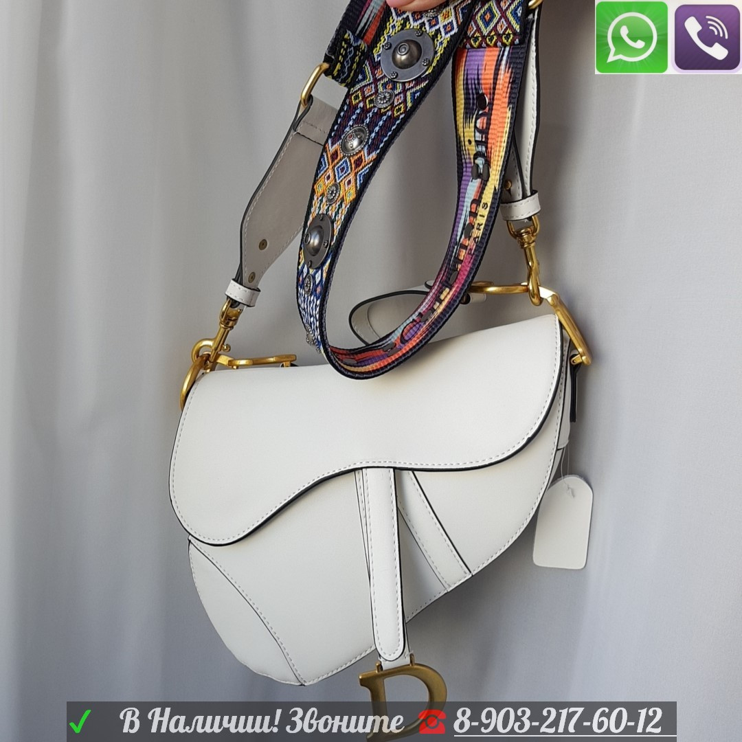 Сумка Christian Dior Saddle Белая Диор - фото 2 - id-p99197859