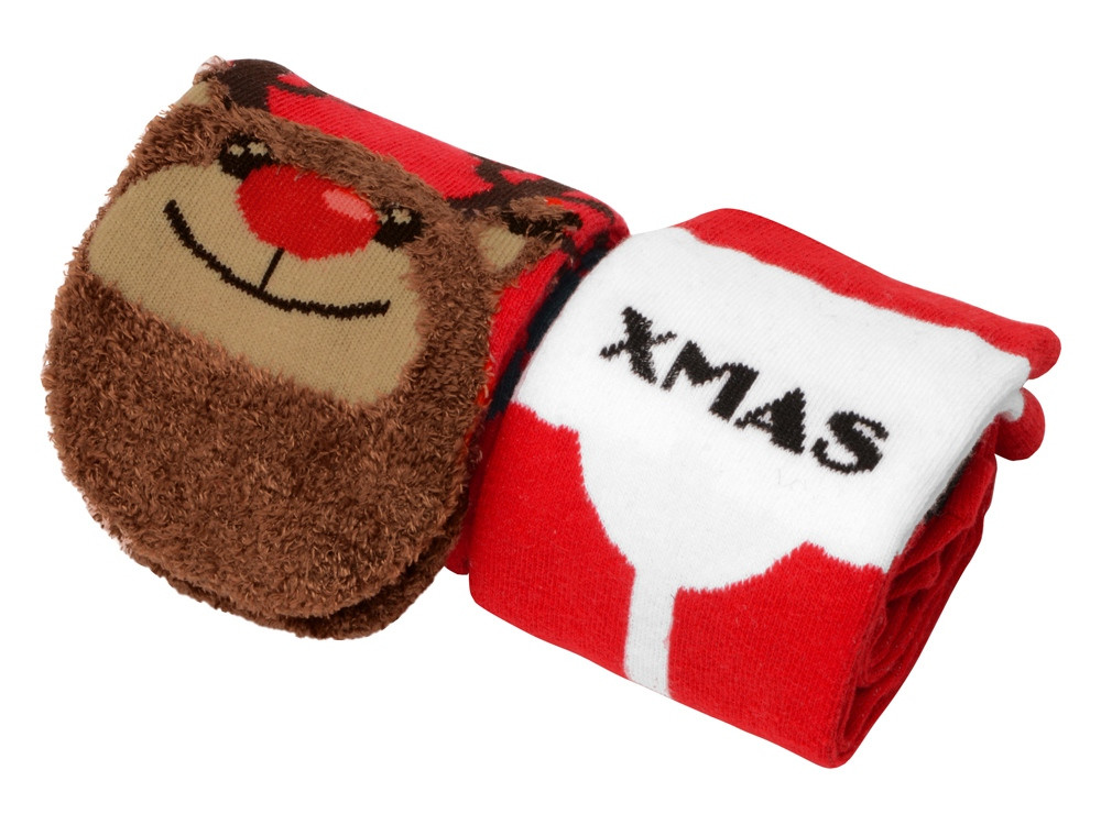 Набор носков с рождественской символикой в мешке женские, 2 пары, красный - фото 2 - id-p99321468