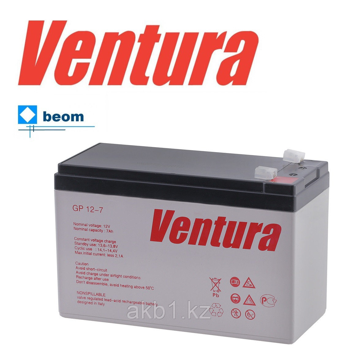 Аккумуляторная батарея VENTURA GP 12-7 (12V 7Ah) 151мм 65мм 100мм