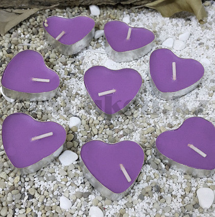 Набор свечей Romantic love в форме сердечек 50 штук в упаковке Свечки сердце фиолетовые - фото 5 - id-p99329284