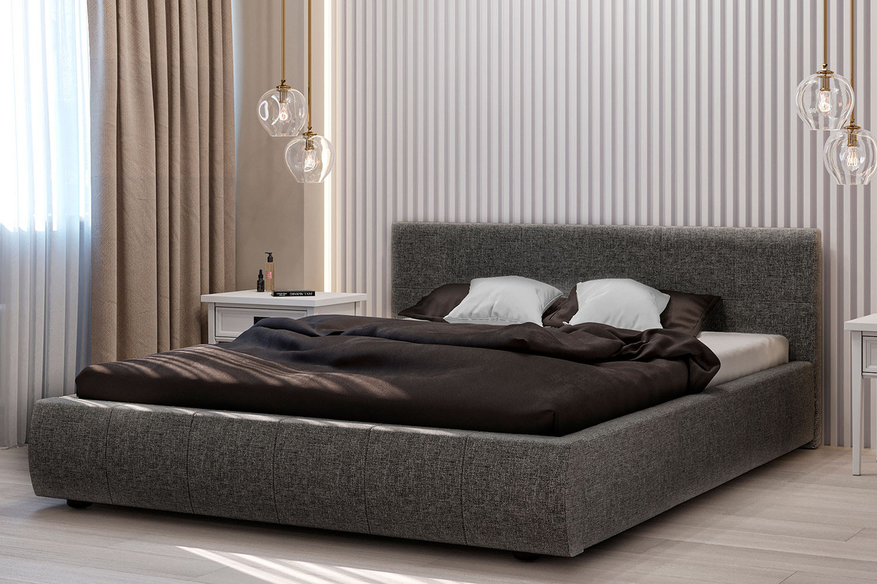 Кровать с подъёмным механизмом Mila 140х200 см, тёмно-серый
