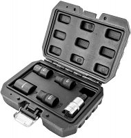 Набор головок торцевых и насадки со вставкой-битой с пятигранным профилем для обслуживания тормозных