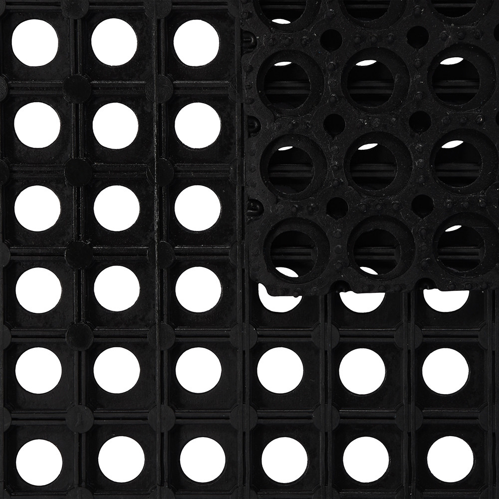 Коврик 100x200x1,6 см (Индия) резиновый ячеистый грязесборный черный - фото 4 - id-p99330084