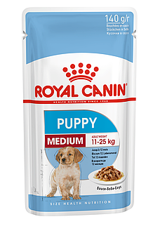 Royal Canin MEDIUM PUPPY для щенков средних пород в соусе, 1*140 гр