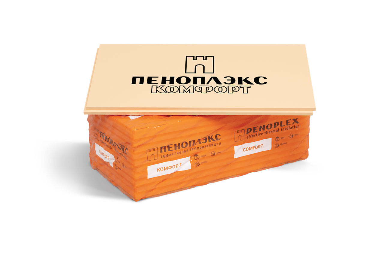 Экструзионный пенополистирол ПЕНОПЛЭКС КОМФОРТ® 40х585х1185 мм  Т-15