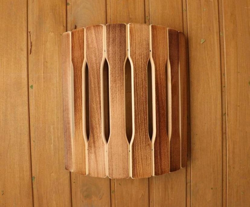 Абажур деревянный угловой банный