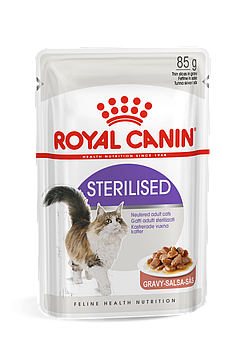Royal Canin STERILISED кусочки для стерилизованных кошек в соусе ,1*85гр