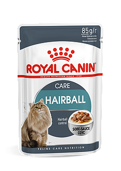 Royal Canin HAIRBALL CARE кусочки для выведения волосяных комочков у кошек в соусе,1*85гр