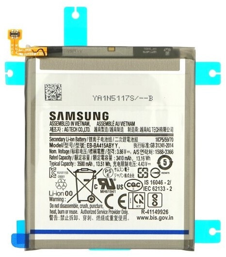 Заводской аккумулятор для Samsung Galaxy A41 SM-A415F (EB-BA415ABY, 3500 mah)