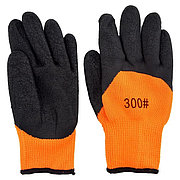 Перчатки № 300 рабочие черно - оранжевые х/б ПВХ