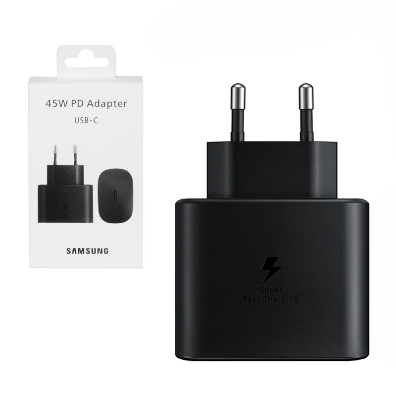 Сетевое зарядное устройство Samsung, USB-C 45W, (EP-TA845XBEGCN), Original, Black