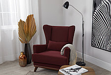 Кресло Людвиг, тёмный пурпурный, коричневый, фото 2