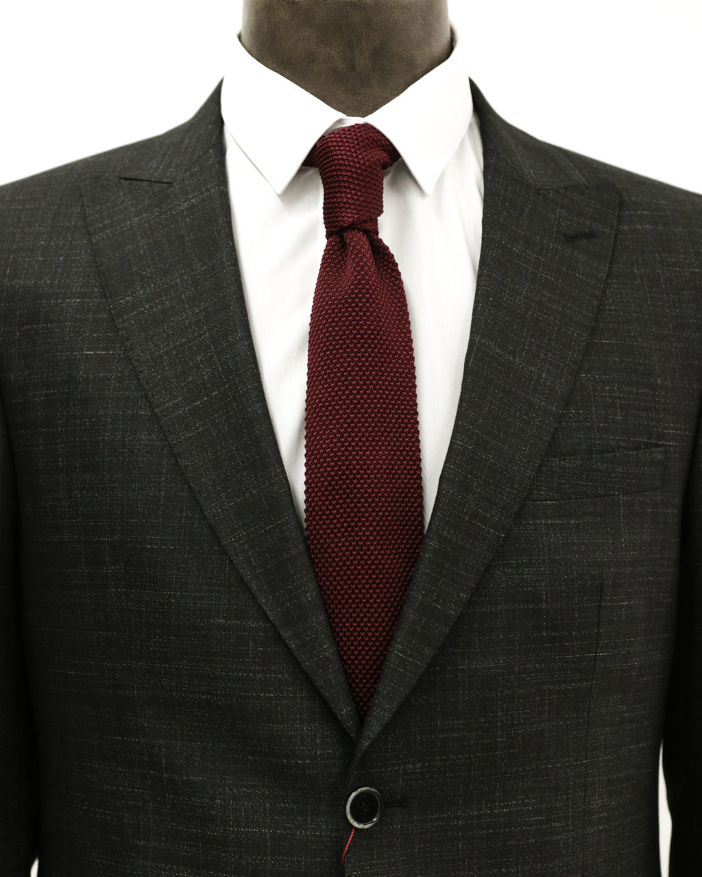 Мужской галстук «UM&H jrs20» бордовый (полиэстер), фото 1