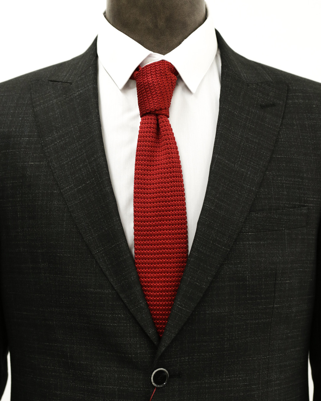 Мужской галстук «UM&H jrs13» бордовый (полиэстер), фото 1