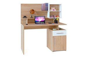 Письменный стол СПм-14, дуб сонома, белый  120х131,4х60 см, фото 2