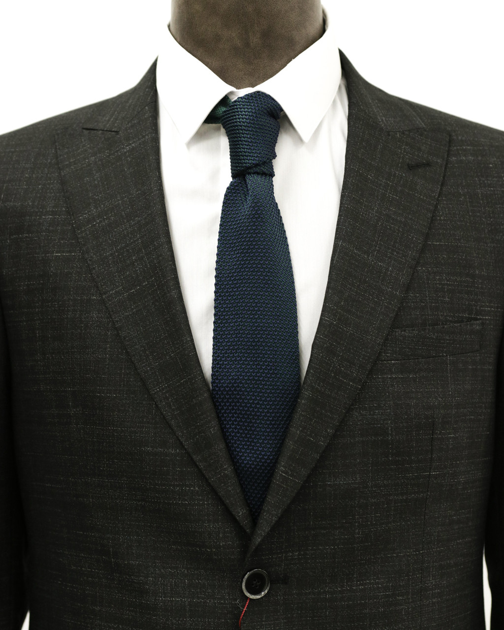 Мужской галстук «UM&H jrs12» темно-синий (полиэстер), фото 1