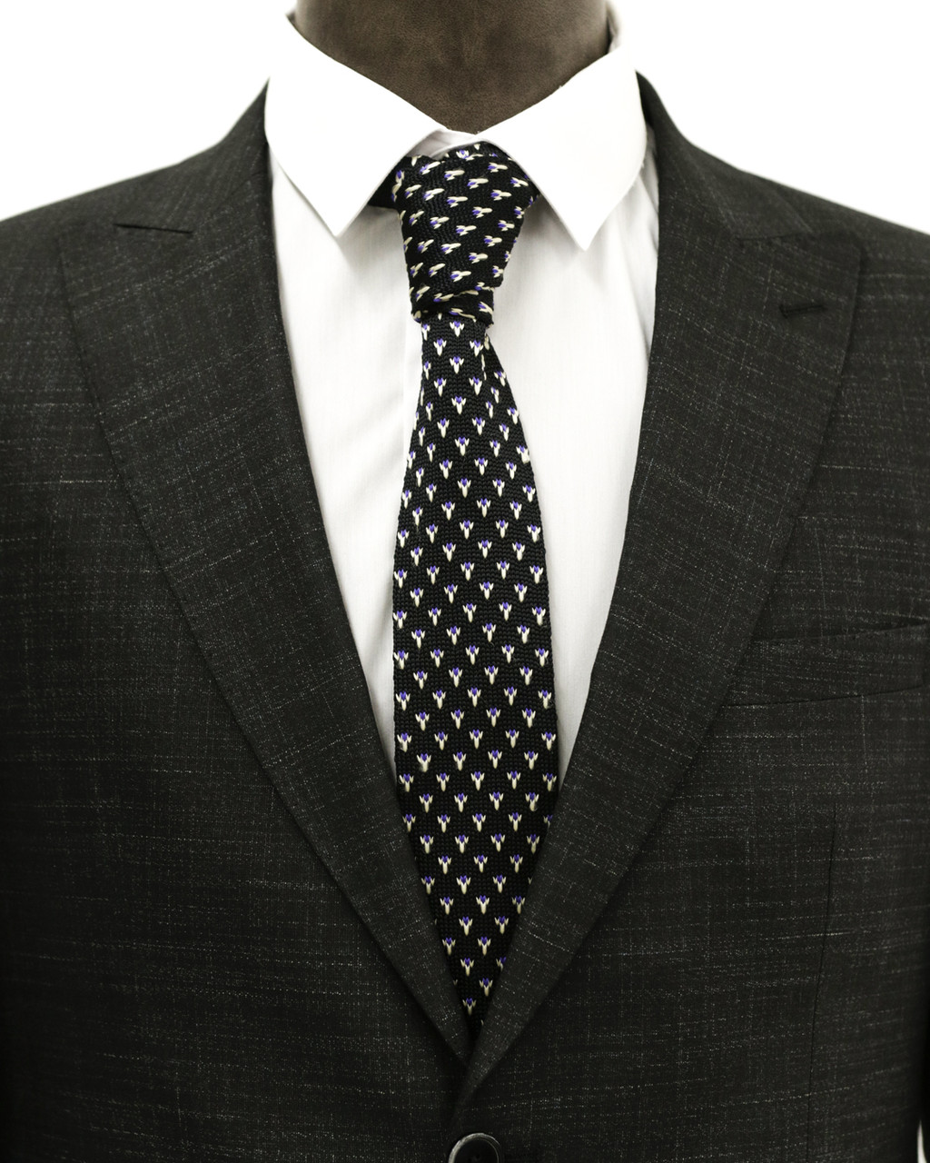 Мужской галстук «UM&H jrs8» черный (полиэстер), фото 1