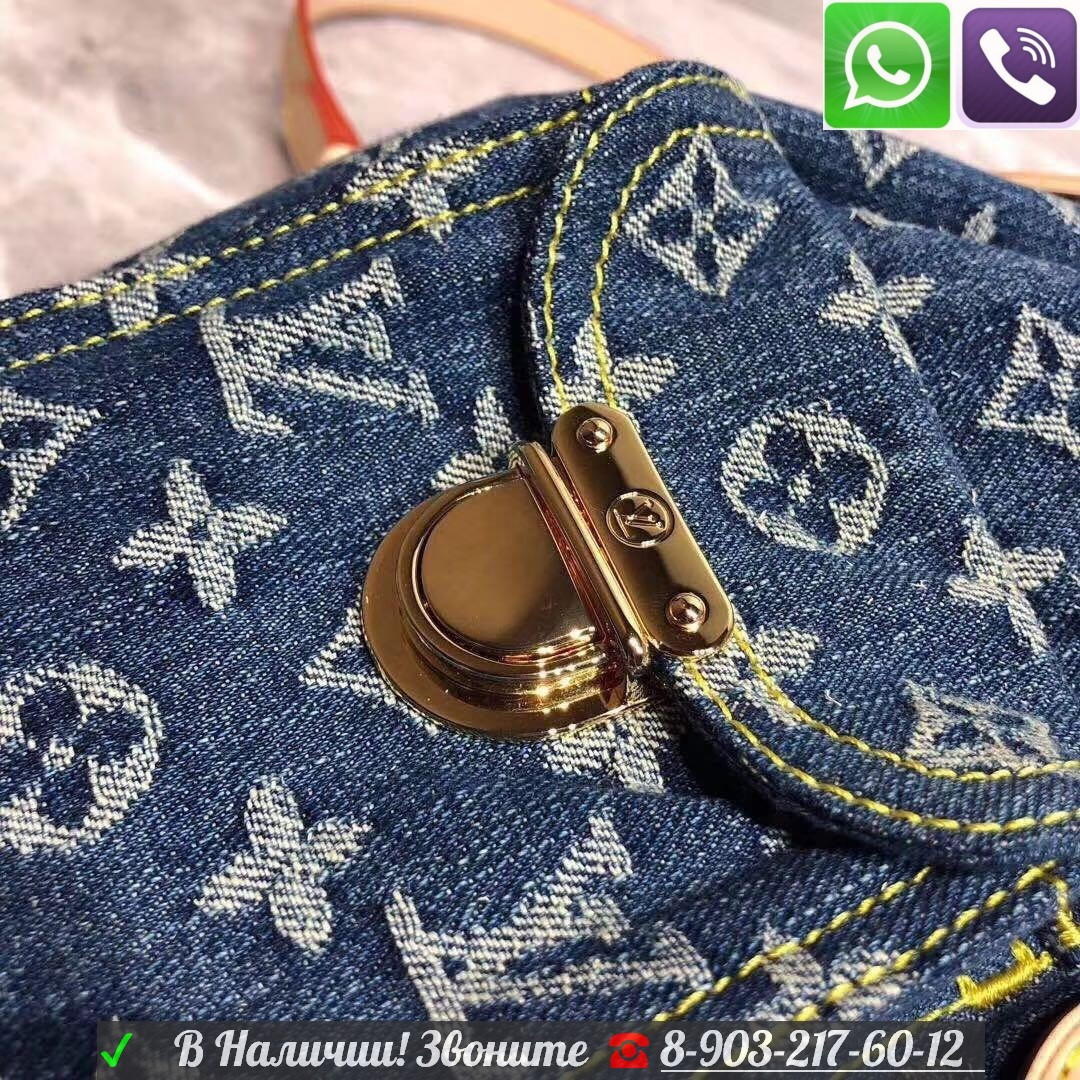 Рюкзак louis vuitton monogram demim джинсовый синий - фото 9 - id-p99198068