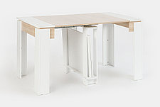 Стол раздвижной СП дуб Сонома, белый 39,2(239,2)х75,6х80 см, фото 3