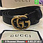 Ремень Gucci Marmont черный с бронзовой пряжкой, фото 4