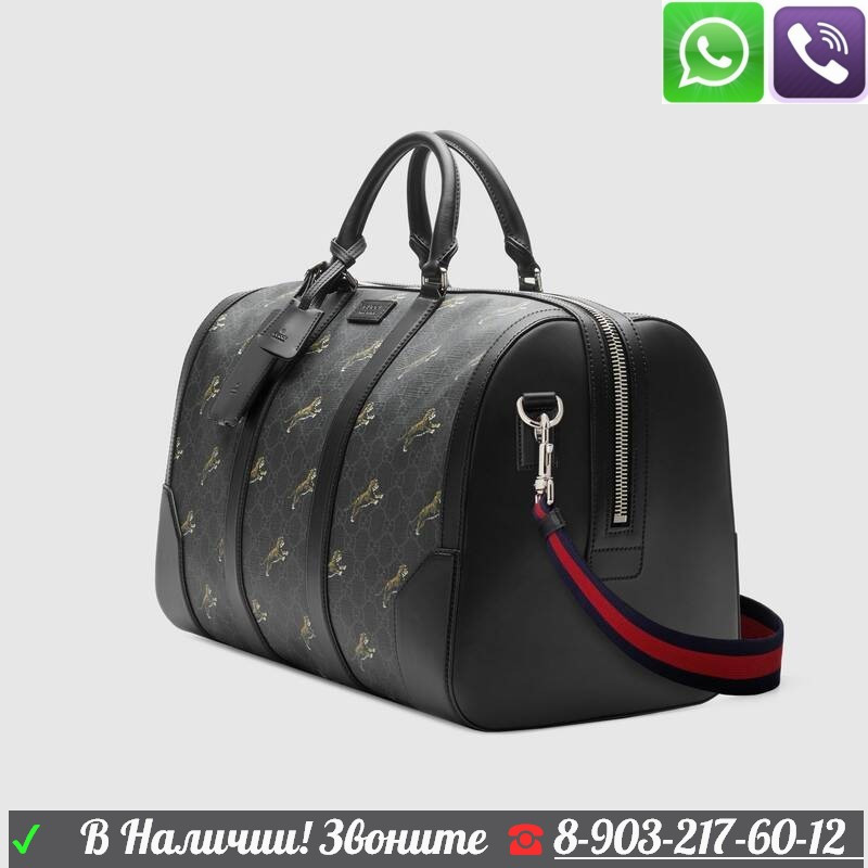 Дорожная сумка Gucci GG Supreme с тиграми - фото 2 - id-p99198344