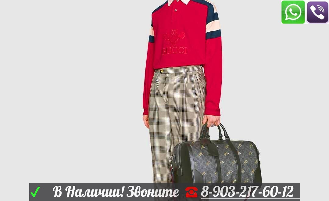 Дорожная сумка Gucci GG Supreme с тиграми - фото 3 - id-p99198344